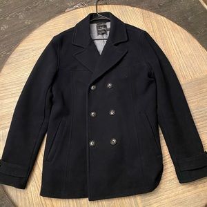 Topman men’s XL Navy wool peacoat